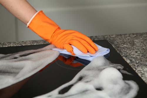 Cleaner vacuuming fine dust after renovation work in a Crystal Palace property